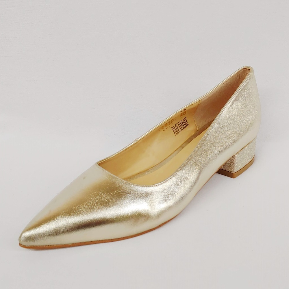 Gold Pointy Glittered Short Heels